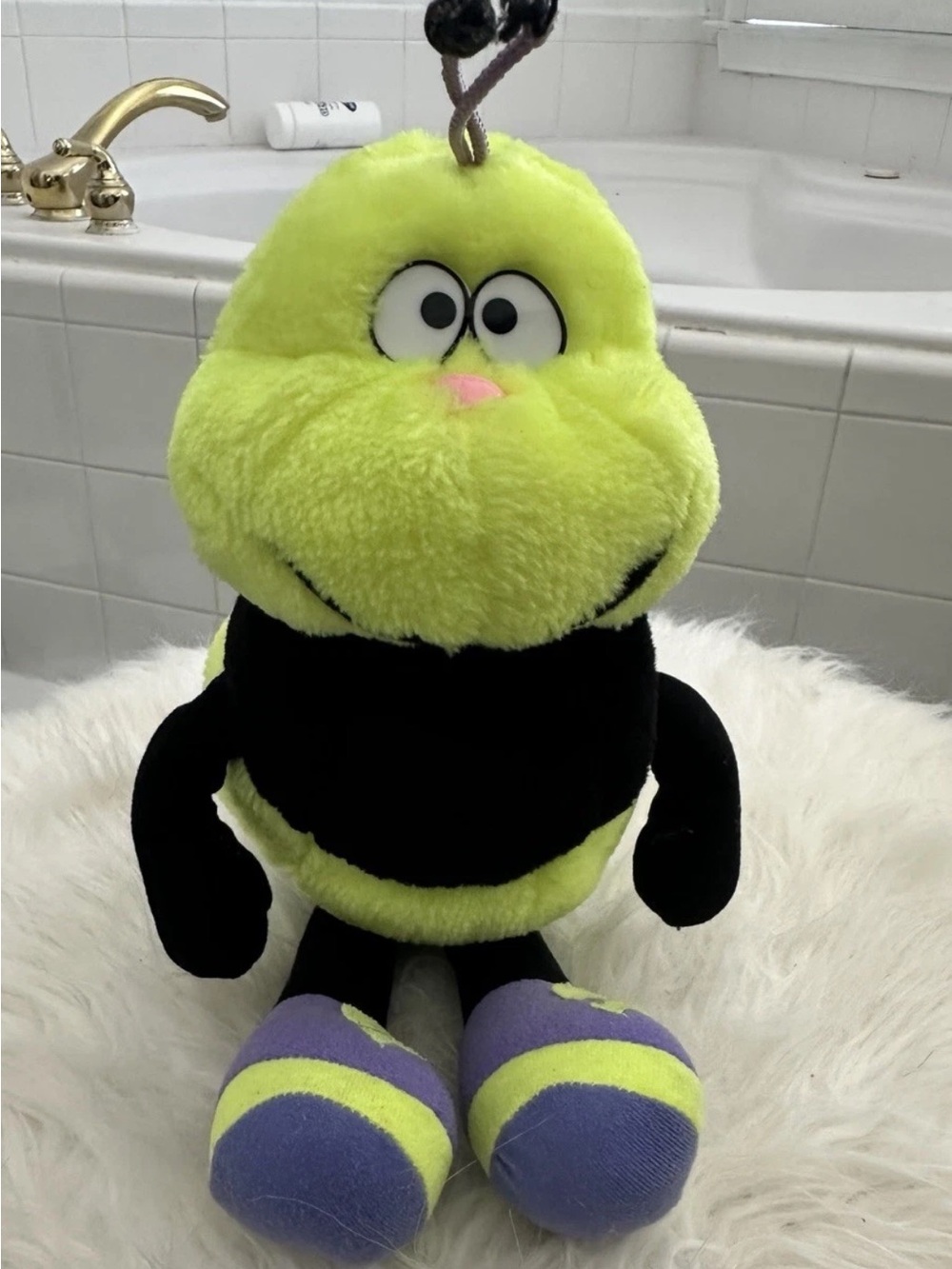 Cloud 9 Lime Green & Black Plush Reptile with Purple-Accent Feet